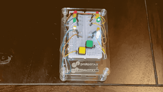 Traffic Light Redux with ProtoStax for Arduino and Breadboard vertically stacked