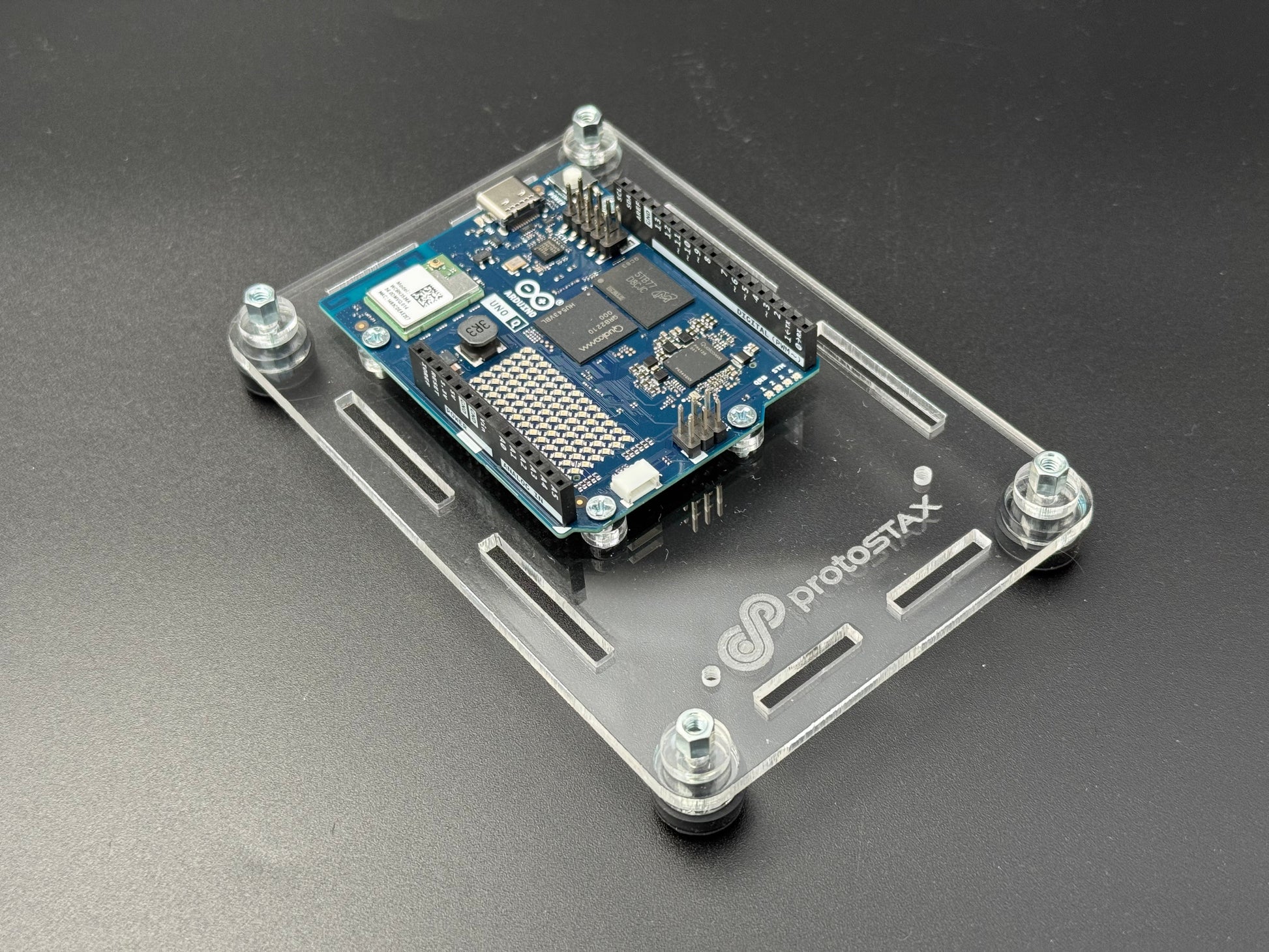 ProtoStax Enclosure for Arduino with Arduino UNO Q in Platform Configuration