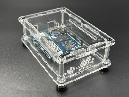 ProtoStax Enclosure for Arduino with Arduino UNO Q in Fully Closed Configuration