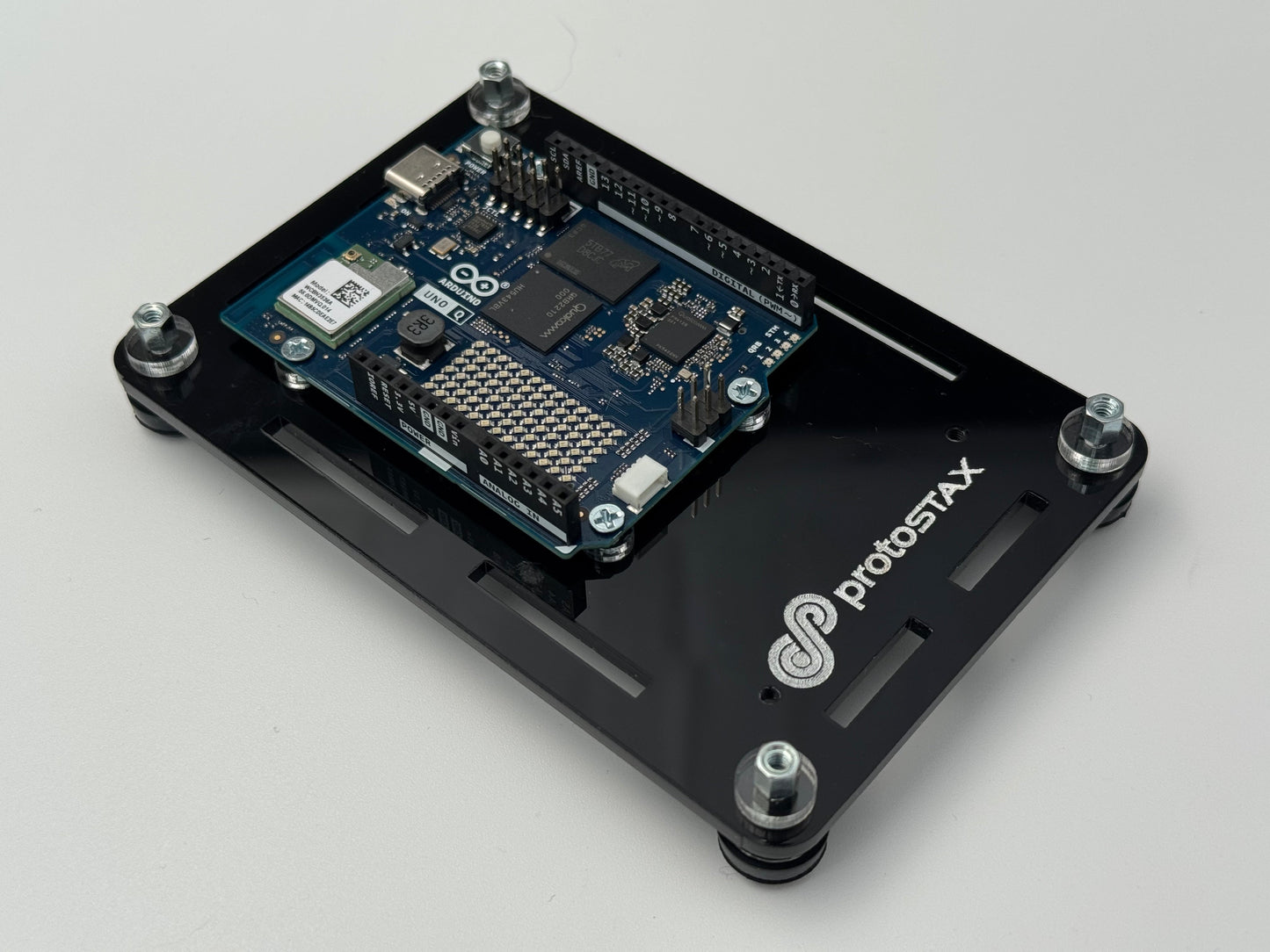 ProtoStax Enclosure for Arduino with Arduino UNO Q in Platform Configuration