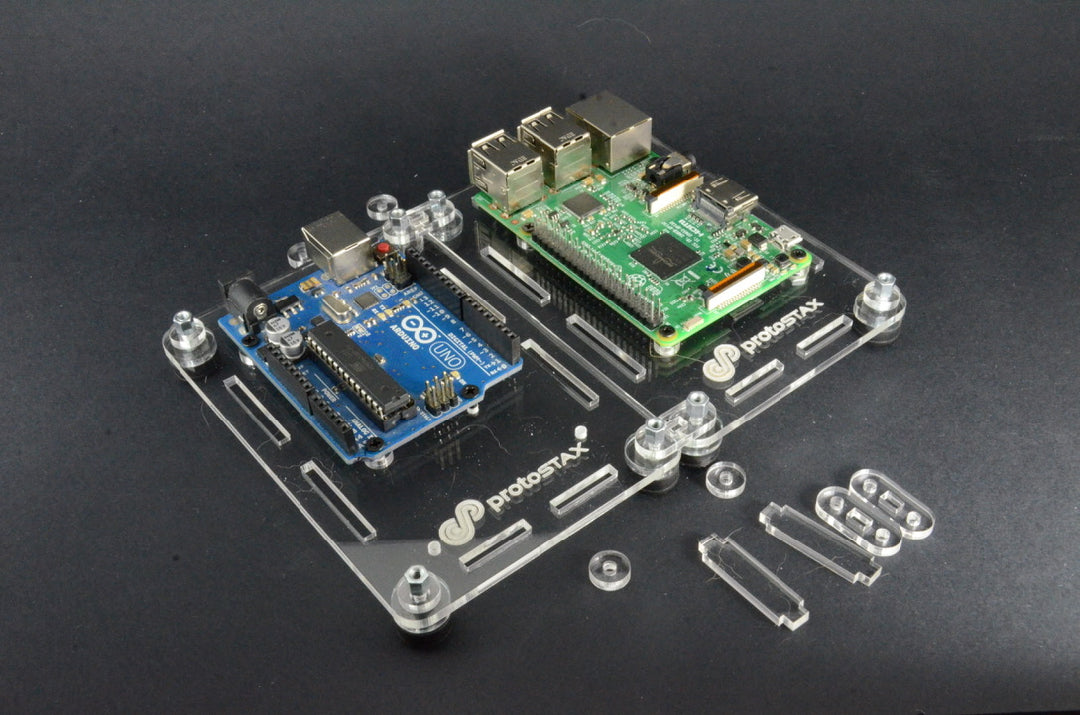 ProtoStax Enclosure - Horizontally stacked Platform Configuration with Arduino and Raspberry Pi