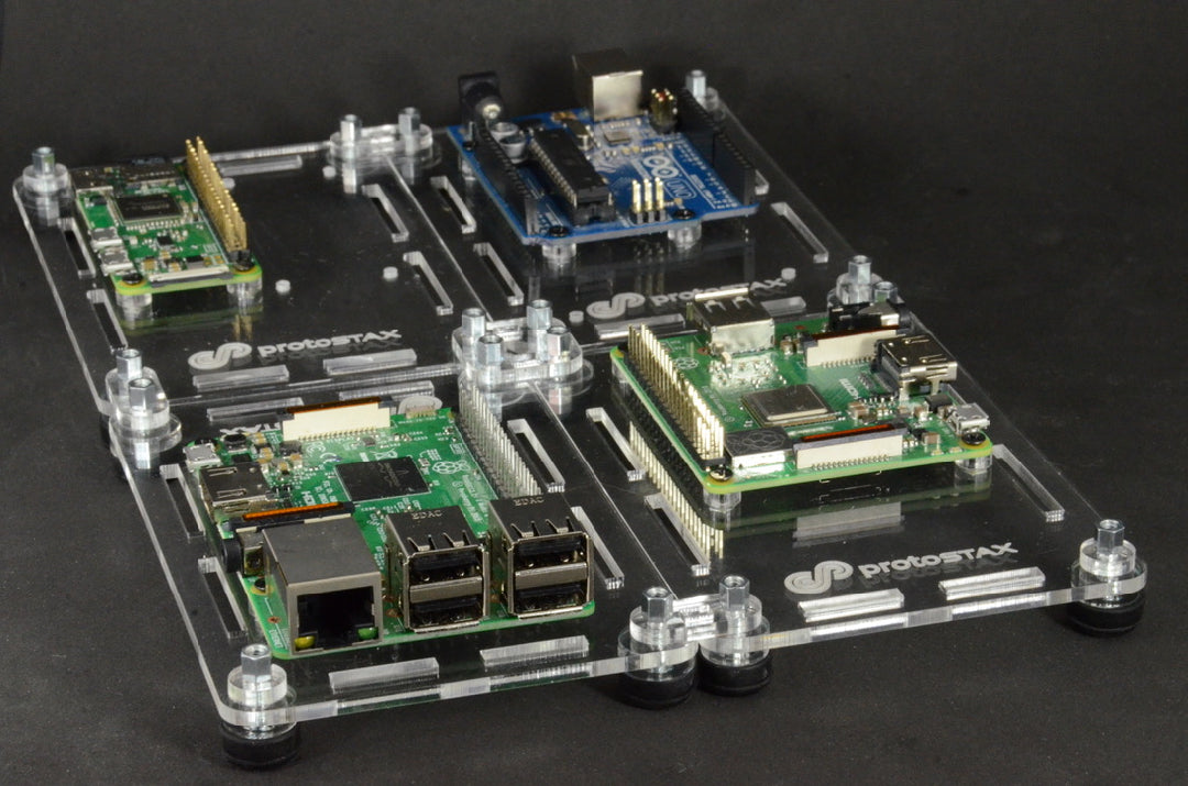 ProtoStax Enclosure - Horizontally stacked Platform Configuration with Arduino, Raspberry Pi 3A+, Raspberry Pi Zero and Raspberry Pi 3B+/4B