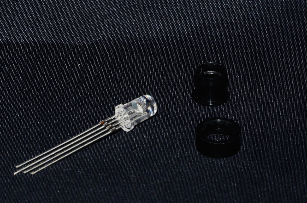 RGB 5mm LED - Clear - Common Anode - with plastic holder – ProtoStax