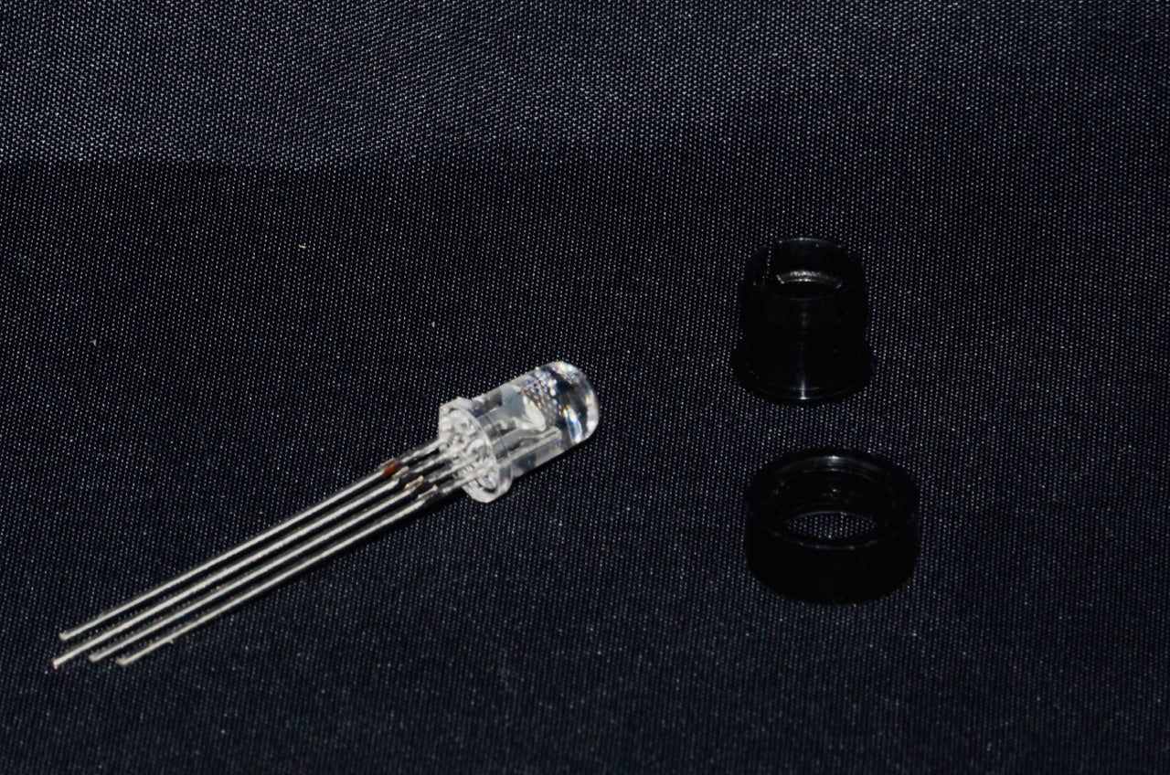 RGB 5mm LED - Clear - Common Anode - with plastic holder