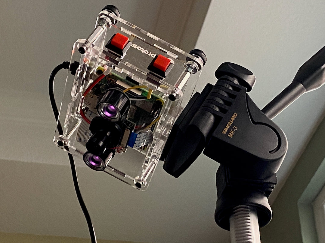 ProtoStax Enclosure for Raspberry Pi with ProtoStax Camera Kit for Waveshare RPi IR-CUT Camera and ProtoStax Kit for Momentary Push Button Switches