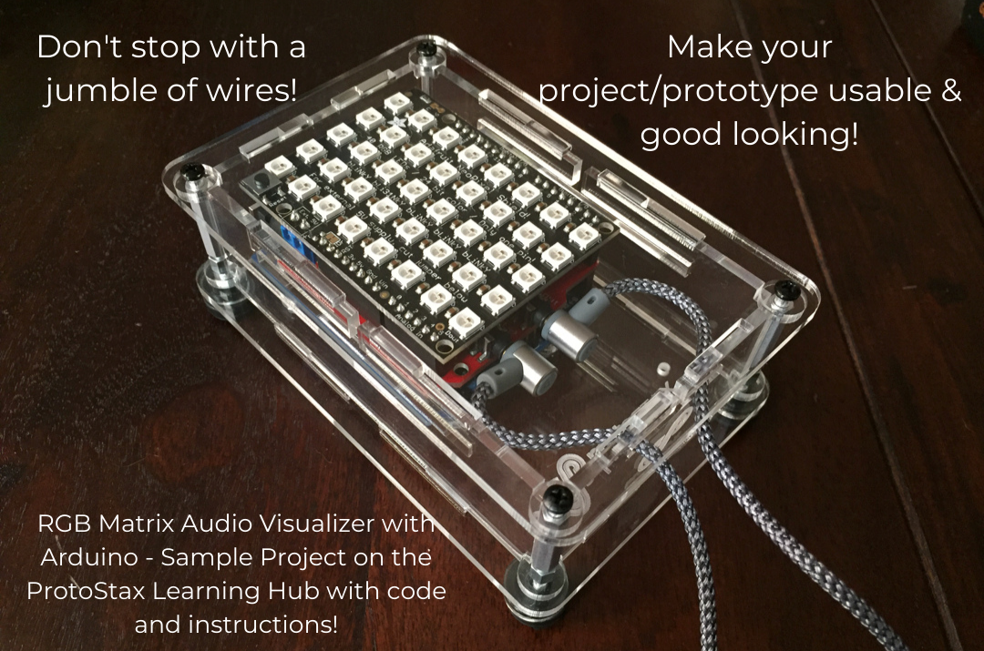 ProtoStax Enclosure for Arduino - RGB Matrix Audio Visualizer Project